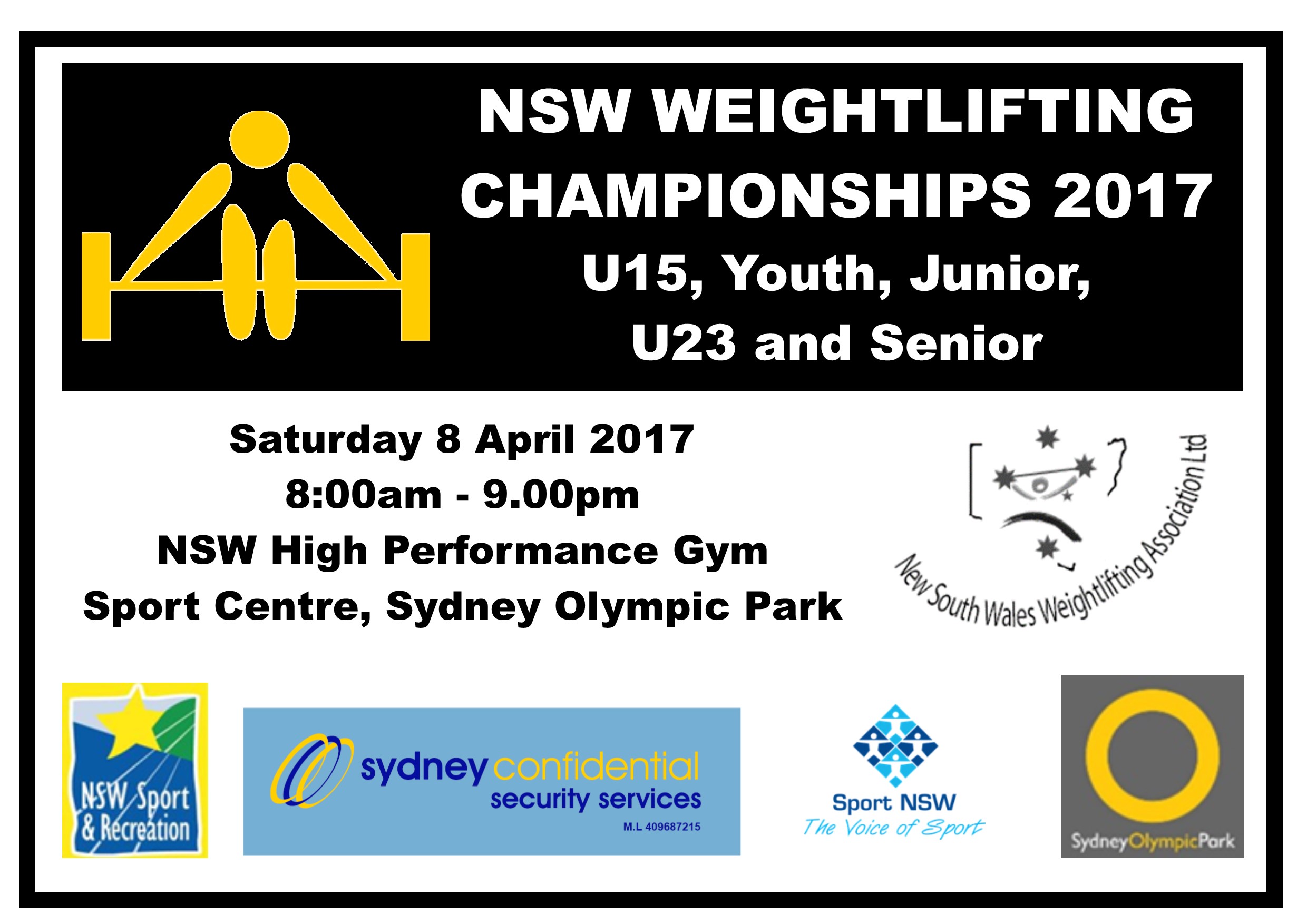 2017 NSW Weightlifting State Championships Draft Schedule